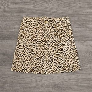 Girls Cheetah Denim Skirt